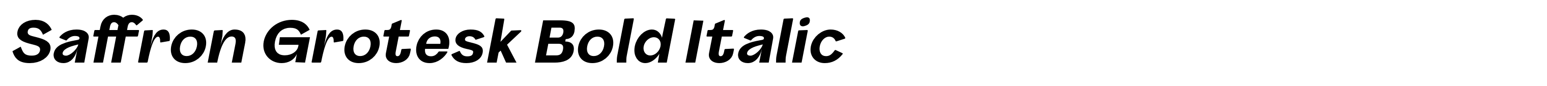 Saffron Grotesk Bold Italic